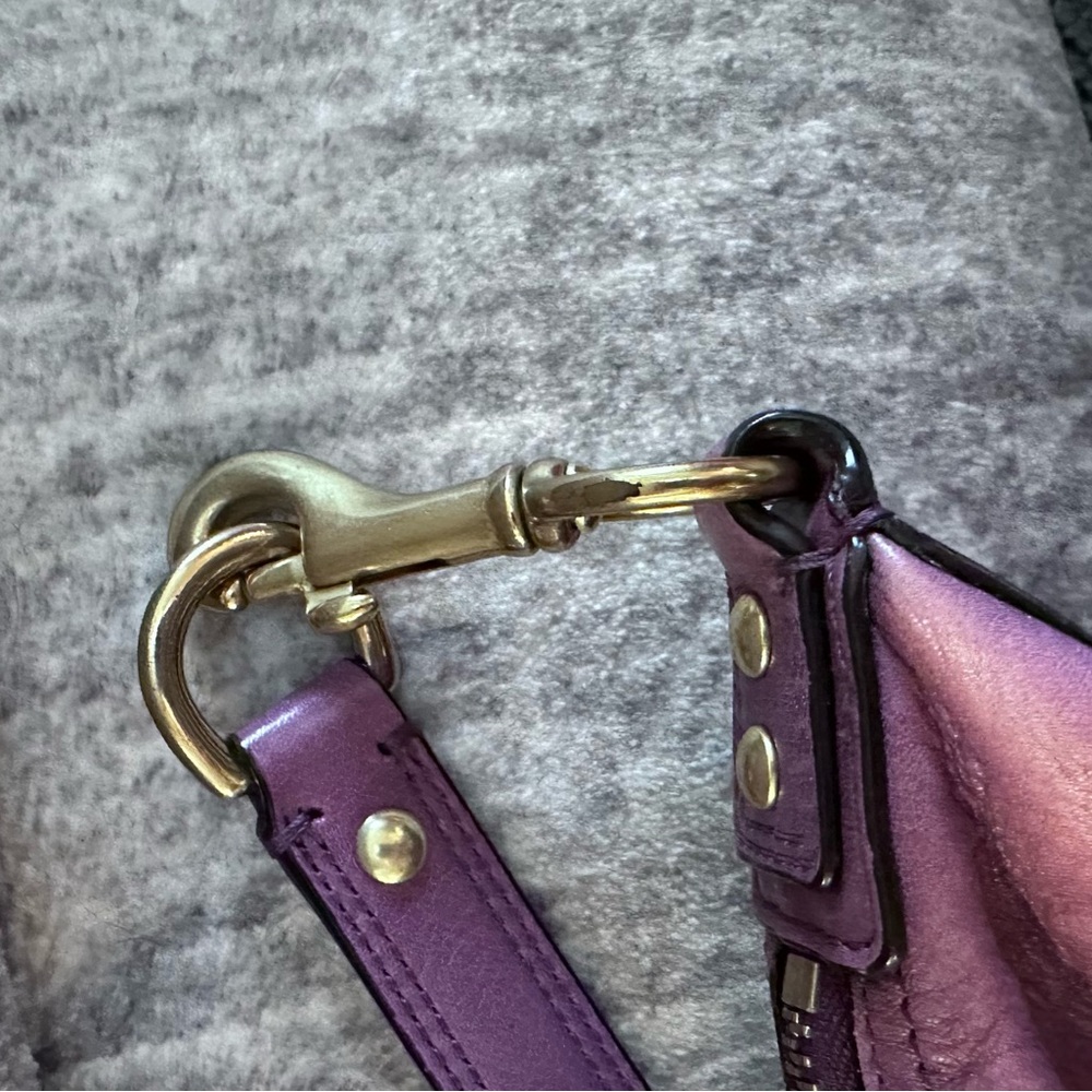 Coach purple satchel - gently used - Picture 4 of 8